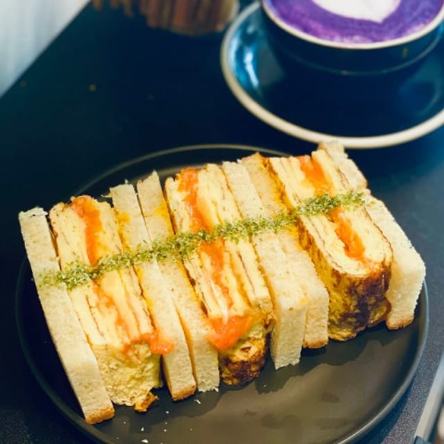 Mentaikoyaki (Japanese Egg Sandwich).